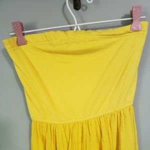 Women's XS Yellow Strapless Sundress